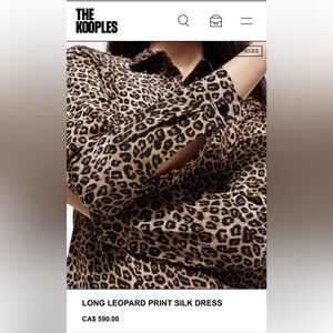 The Kooples long Leopard 100% silk dress🥰🥰🥰